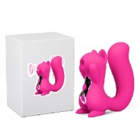 Squirrel 10 Function each end, Clitoral Sucking Massager Silicone PINK